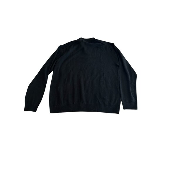 Hart Schaffner Marx Sweater Mens M Black Gray 1/4 Zip Extra Fine Merino Wool - Picture 2 of 8